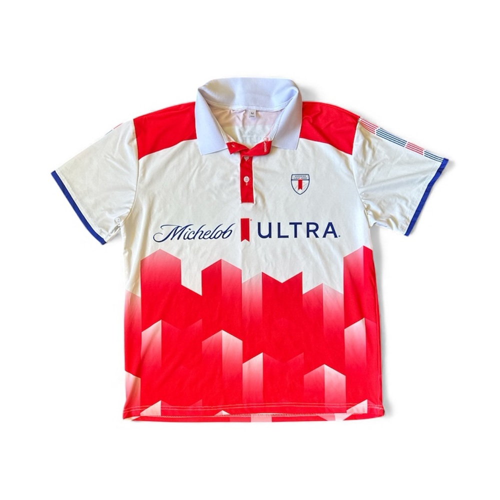 Michelob Ultra Red and White Polo Shirt